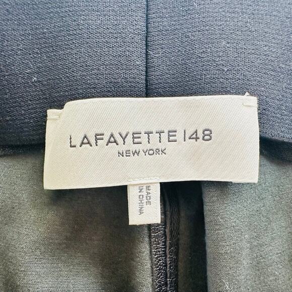 Lafayette 148 Stretch Nappa Lambskin Black Leather Greenwich Legging Size Medium - Picture 8 of 13